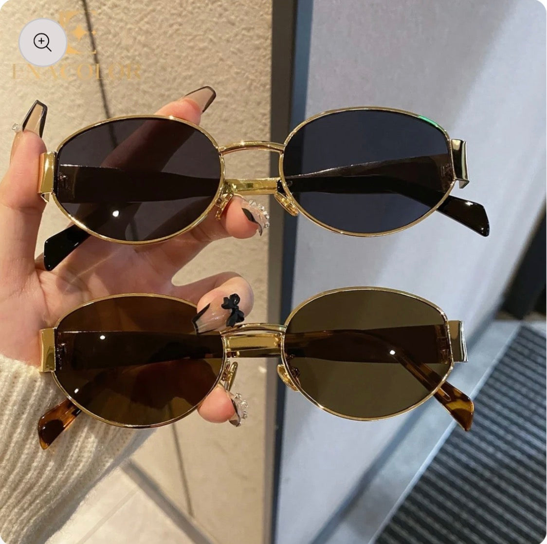 Retro Oval Sunglasses – UV400 Polarized