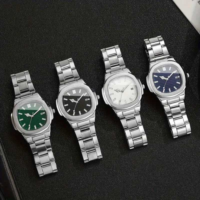 Simple Temperament Square Scale Calendar Dial High-end Trendy Quartz Wristwatch
