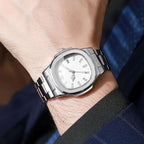 Simple Temperament Square Scale Calendar Dial High-end Trendy Quartz Wristwatch