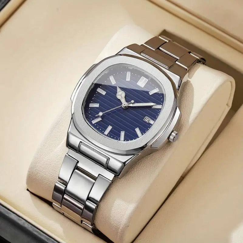 Simple Temperament Square Scale Calendar Dial High-end Trendy Quartz Wristwatch