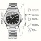 Simple Temperament Square Scale Calendar Dial High-end Trendy Quartz Wristwatch