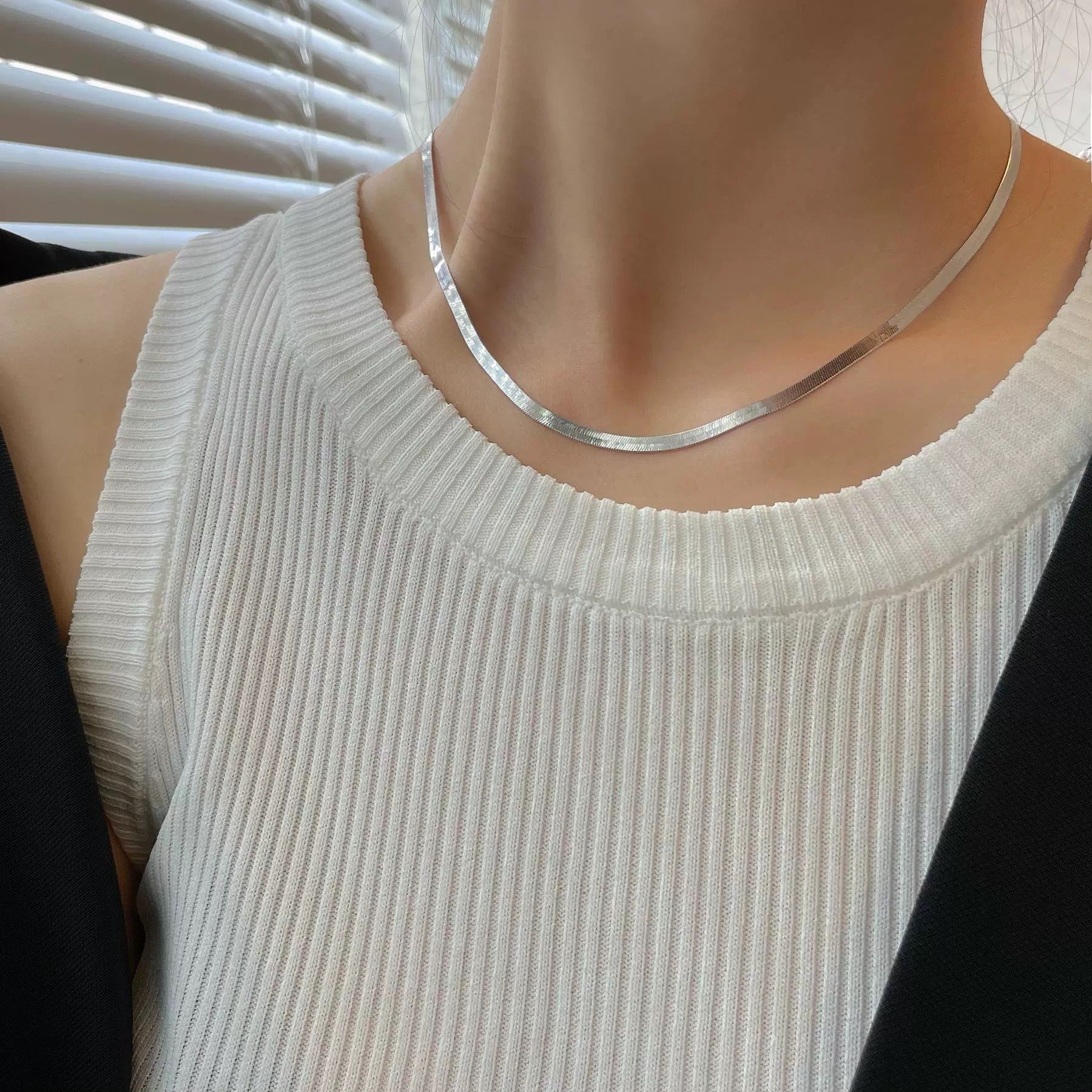 Silver Thin Snack Neck Chain for Men & Boys